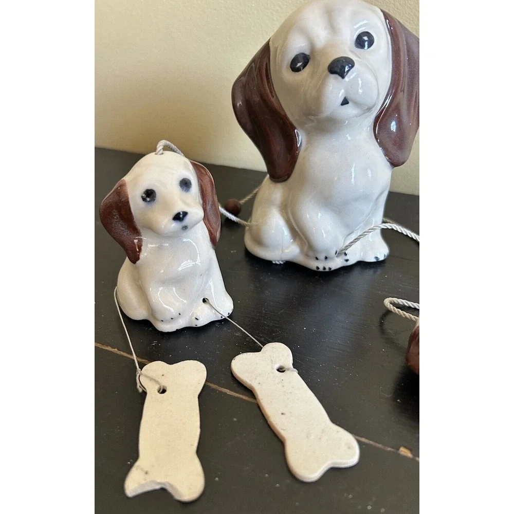 Wind chime ‎ Ceramic Dog / PUPPY  & bones